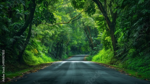 A road with trees on either side of it