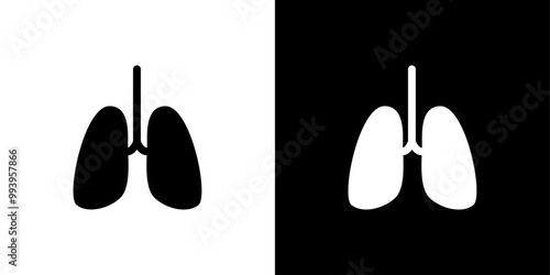 Lungs Icon set vector illustration