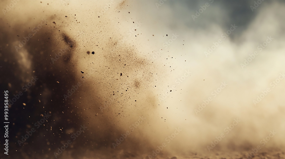 Obraz premium Atmospheric Abstract Art of Light and Shadows with Dust particles in the air 