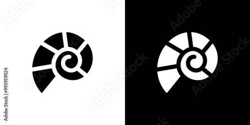 rounded shell icon set vector illustration