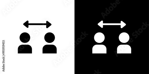 Social distancing icon set vector illustration