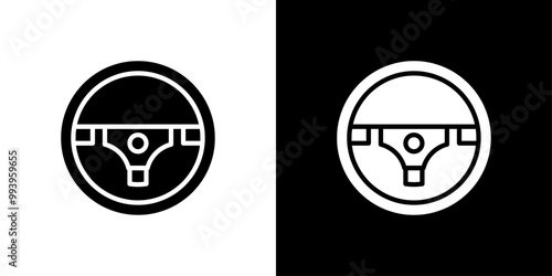 Steering wheel icon set vector illustration