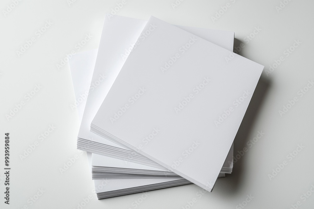 Blank A4 Stacked Paper Mockup isolated created with Generative AI Blank A4 Stacked Paper Mockup isolated created with Generative AI