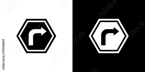Turn to the Right Icon set vector illustration