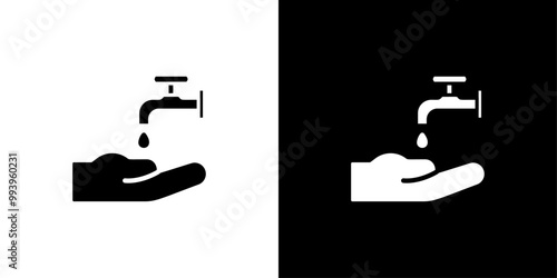 Wash or washing hands icon set vector illustration