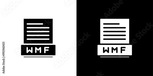 WMF File Document Icon set vector illustration