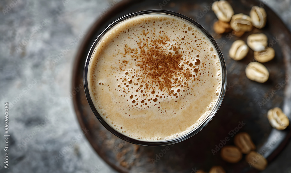 A creamy and smooth latte made with steamed oat milk and a shot of espresso, lightly sweetened with agave syrup A creamy and smooth latte made with steamed oat milk and a shot of espresso, lightly sweetened with agave syrup