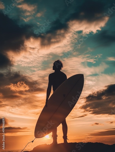 Radiant Sunset Surfer
