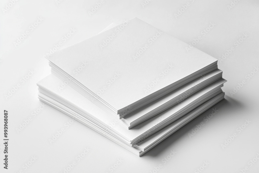 Blank A4 Stacked Paper Mockup isolated created with Generative AI Blank A4 Stacked Paper Mockup isolated created with Generative AI