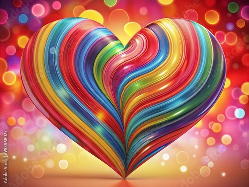 Wallpaper Mural Colorful heart-shaped card for love and appreciation on a vibrant background for greeting occasions Torontodigital.ca