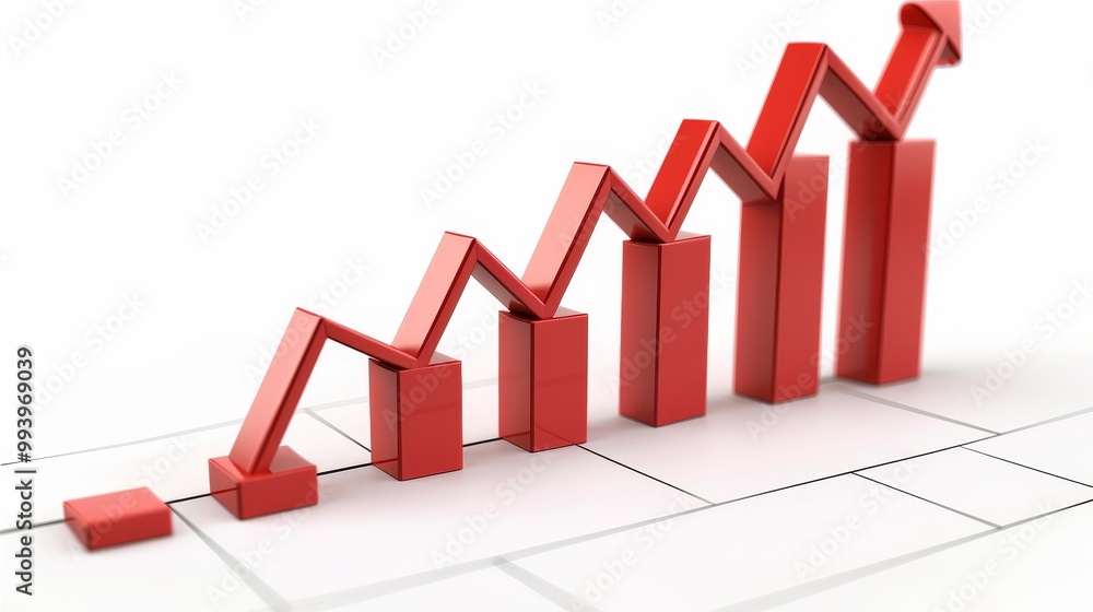 Isolated, matte graph showing decreasing values. Isolated, matte graph showing decreasing values.
