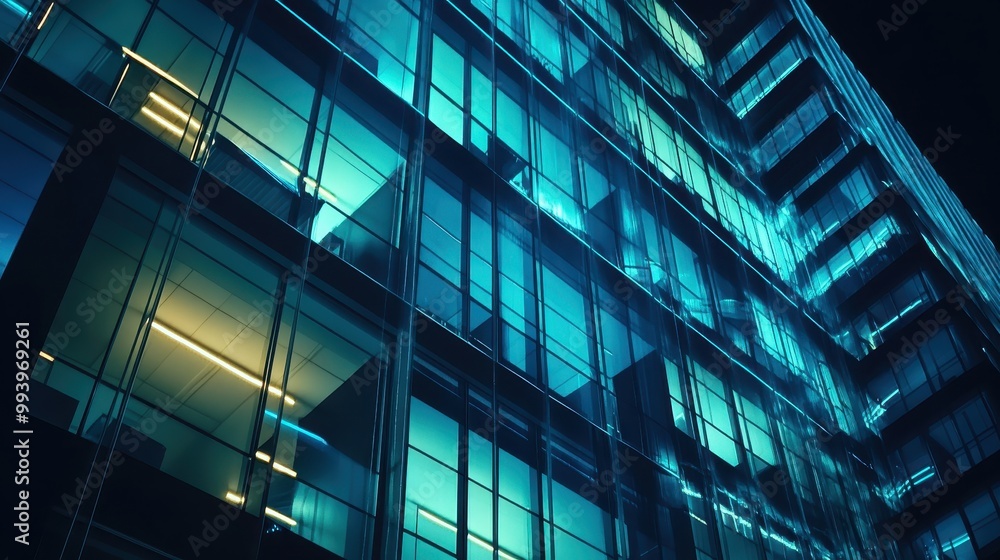 Office buildings in night,The glass facades of a modern skyscrapers at night,architectural,Fragment of the glass facade of a corporate building,business district,Concept of economics, financial. Office buildings in night,The glass facades of a modern skyscrapers at night,architectural,Fragment of the glass facade of a corporate building,business district,Concept of economics, financial.