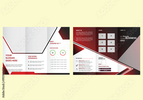 Vector abstract trifold brochure design.