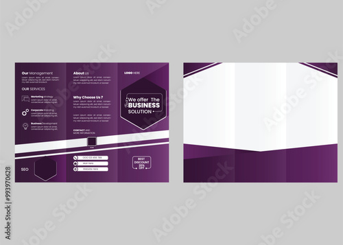 Vector abstract trifold brochure design.