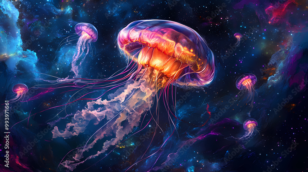 Naklejka premium Gorgon jellyfish. Gorgon. Illustration