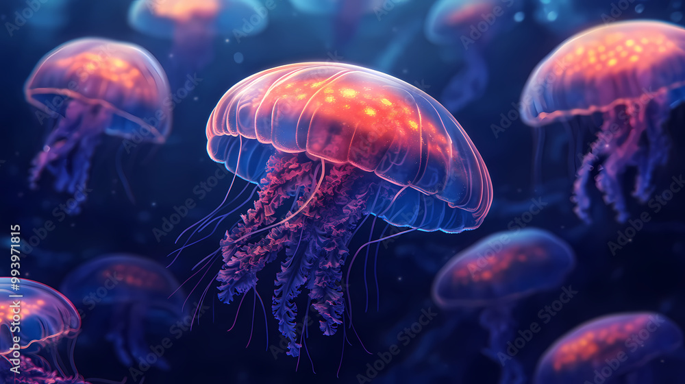 Naklejka premium Gorgon jellyfish. Gorgon. Illustration