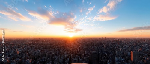 A mesmerizing 360degree view from a rooftop in the city center, where you can see the horizon stretching in all directions in crystalclear high definition photo