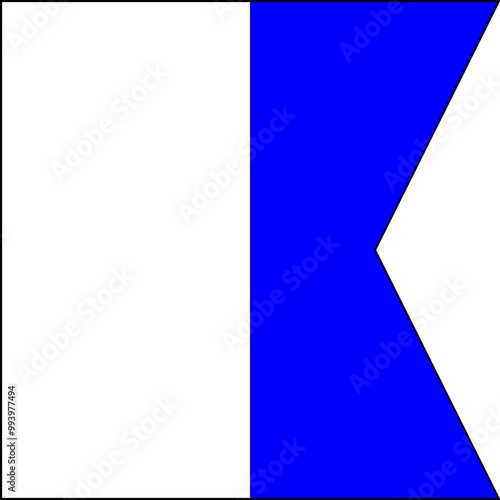 Marine signal flag. Alfa flag illustration. International Code Flag Alpha
