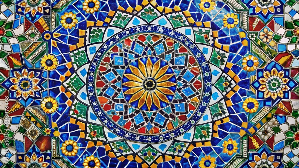 Colorful Sheesh Mosaic Pattern Featuring Vibrant Geometric Shapes and Intricate Design Elements Colorful Sheesh Mosaic Pattern Featuring Vibrant Geometric Shapes and Intricate Design Elements