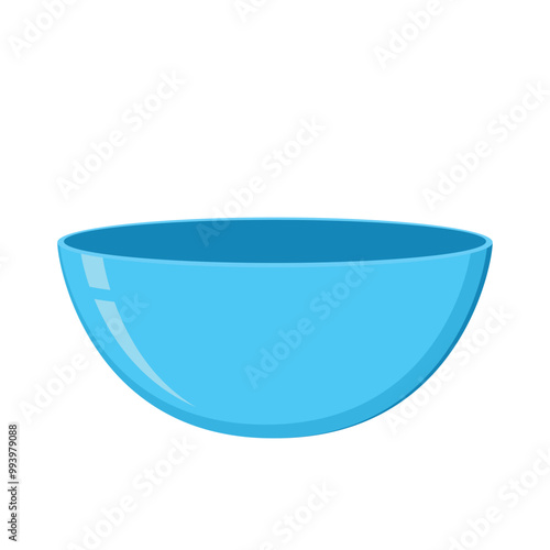 Blue Bowl. Bowl on white background. bowl vector.