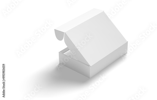 empty white Paper mailing box Cardboard box isolated on white background 