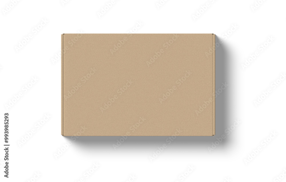 empty Brown Paper mailing box Cardboard box isolated on white background