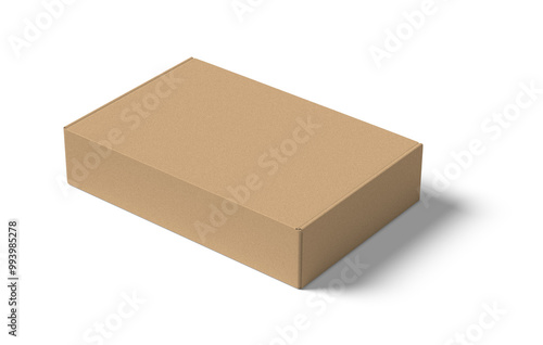 empty Brown Paper mailing box Cardboard box isolated on white background 