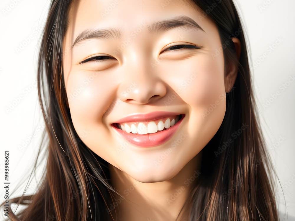 Beautiful young asian woman smile and happy on white background. Beautiful young asian woman smile and happy on white background.