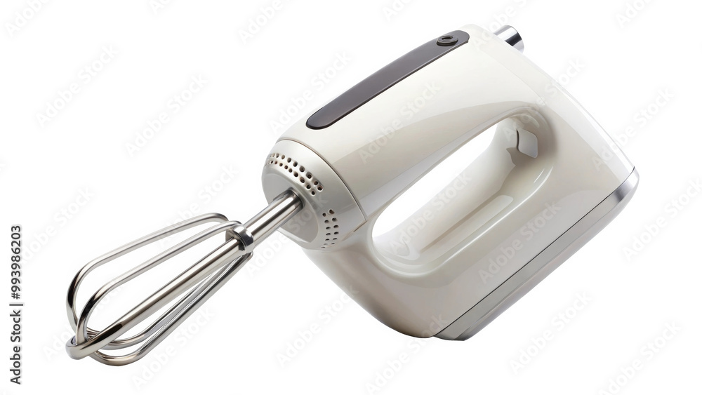 hand mixer on clean white background, showcasing its sleek design and stainless steel beaters, perfect for baking enthusiasts and kitchen tasks hand mixer on clean white background, showcasing its sleek design and stainless steel beaters, perfect for baking enthusiasts and kitchen tasks