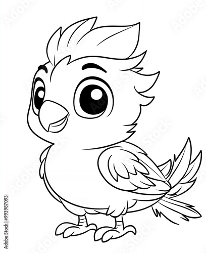 a drawing of a cartoon bird 