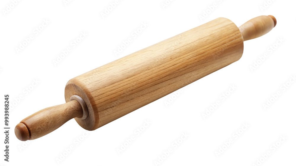 wooden rolling pin on clean white background, perfect for baking and cooking. Its smooth surface and sturdy design make it essential kitchen tool for rolling dough wooden rolling pin on clean white background, perfect for baking and cooking. Its smooth surface and sturdy design make it essential kitchen tool for rolling dough