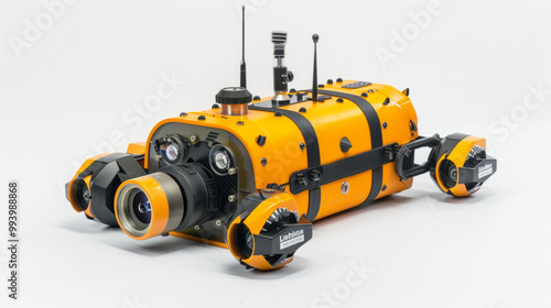 ROVs (Remotely Operated Vehicles) for underwater observation and sampling isolated on white background