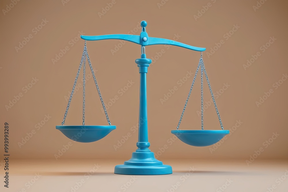 3D Asymmetrical Scale Icon Creative Balance and Weight Design on Neutral Background 3D Asymmetrical Scale Icon Creative Balance and Weight Design on Neutral Background