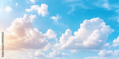 fluffy white cloud on sunny blue sky