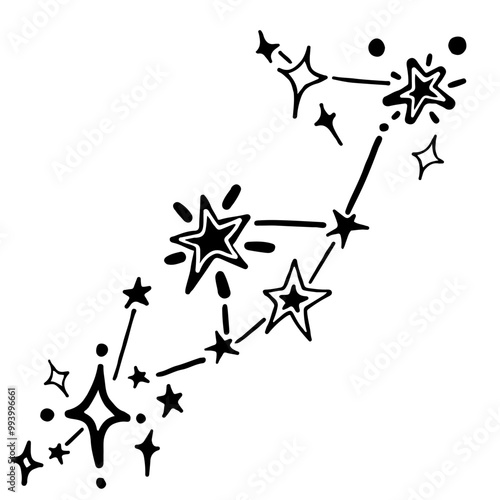 black and white stars