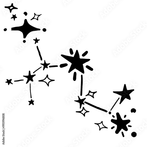 black and white stars