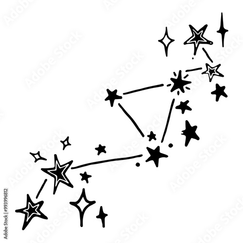 black and white stars