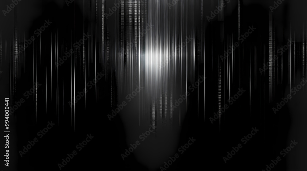 Fototapeta premium Retro futurism, dark vibe, website repetable background, subtle vertical matrix lines on plain black background. Retro Futurism. Illustration