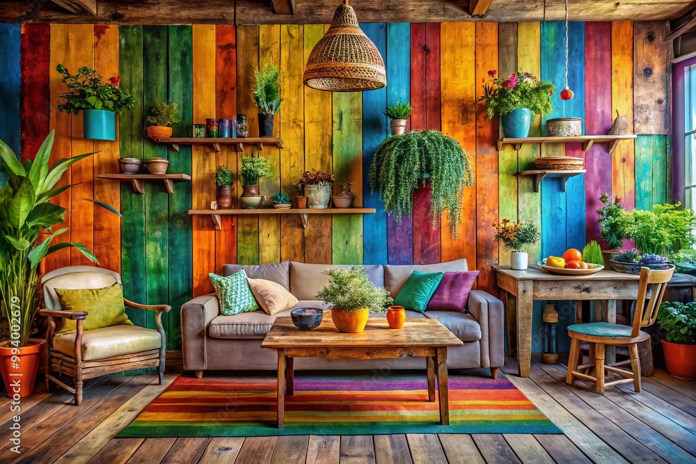 Obraz premium Creative Pallet Wall Ideas for Rustic Home Decor: Inspiring Designs for Unique Interior Spaces