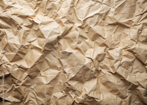 Crumpled Up Paper Background for Textures, Designs, and Creative Projects in Neutral Tones