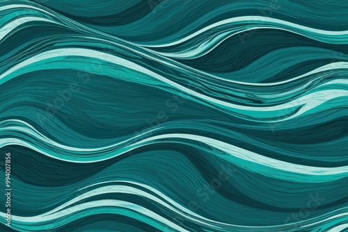 Teal and Blue Abstract Ocean Wave Pattern Water Texture Design