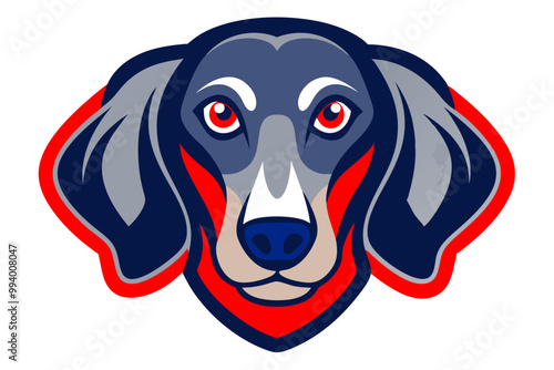 Dachshund head mascot design vector