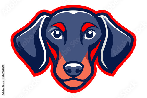 Dachshund head mascot design vector