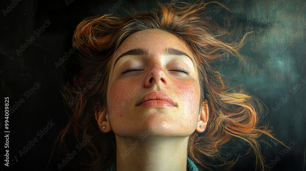 Close-up Portrait of a Woman with Red Hair and Freckles Close-up Portrait of a Woman with Red Hair and Freckles