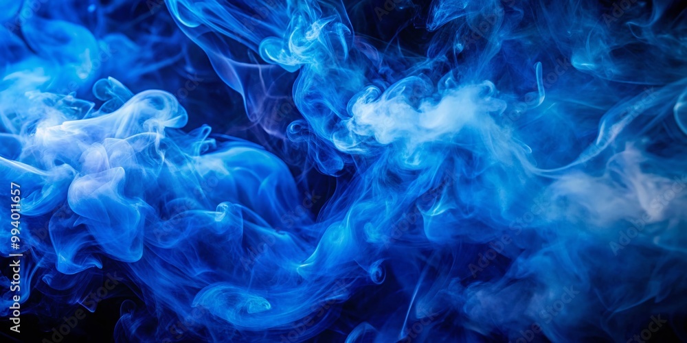 Fototapeta premium Dark Blue Smoke Background for Abstract Designs, Textures, and Atmospheric Effects in Visuals