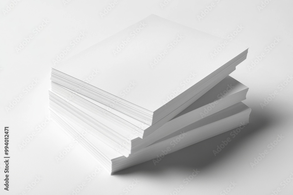 Blank A4 Stacked Paper Mockup isolated created with Generative AI Blank A4 Stacked Paper Mockup isolated created with Generative AI