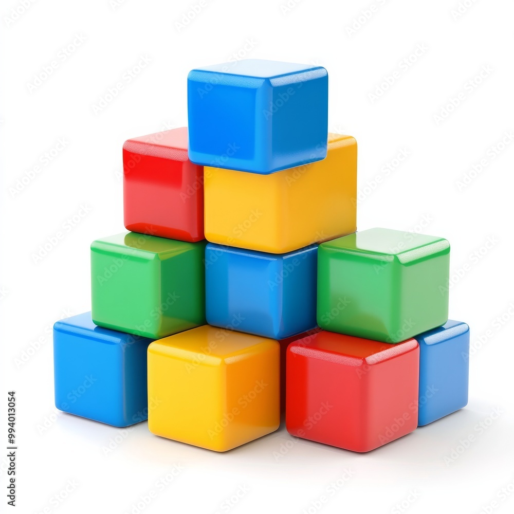 A colorful stack of building blocks. A colorful stack of building blocks.