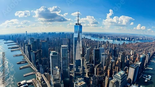 Manhattan. Vue aérienne des constructions à New York City.
