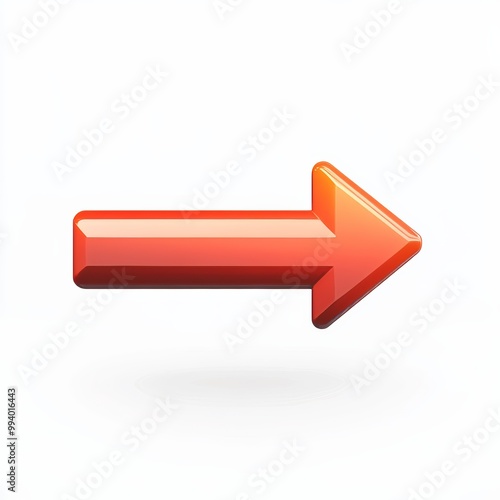 A shiny red arrow pointing left.