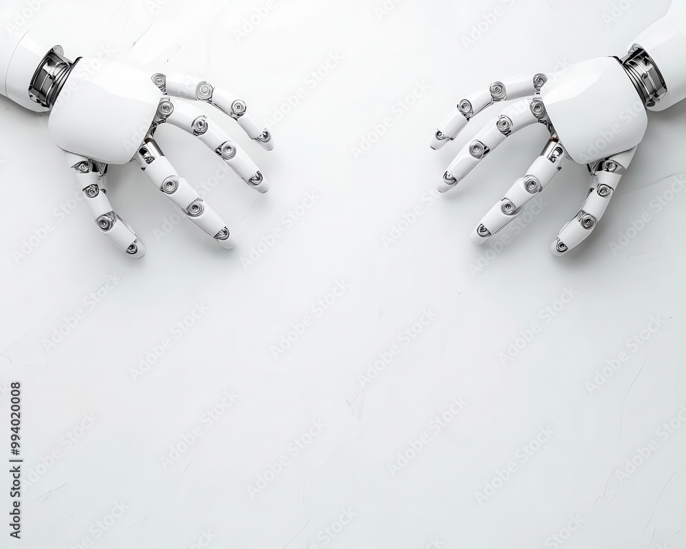 Robotic arms working in sync to build electronic gadgets, high-tech automation integration Robotic arms working in sync to build electronic gadgets, high-tech automation integration